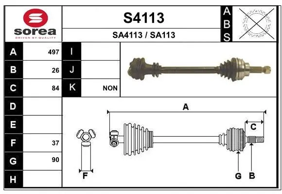Arbre de transmission SNRA S4113 