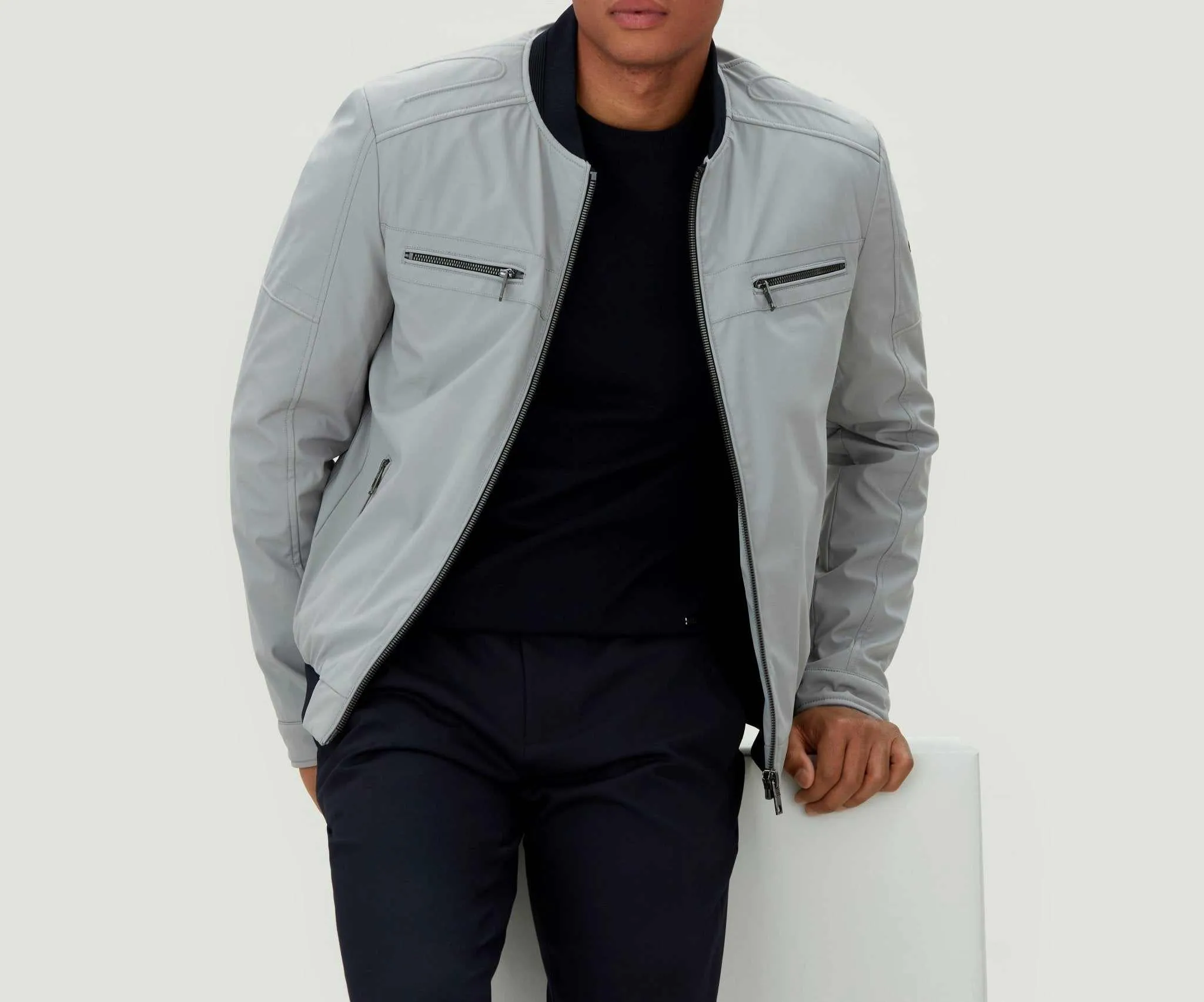 Blouson teddy sport gris clair Timbre